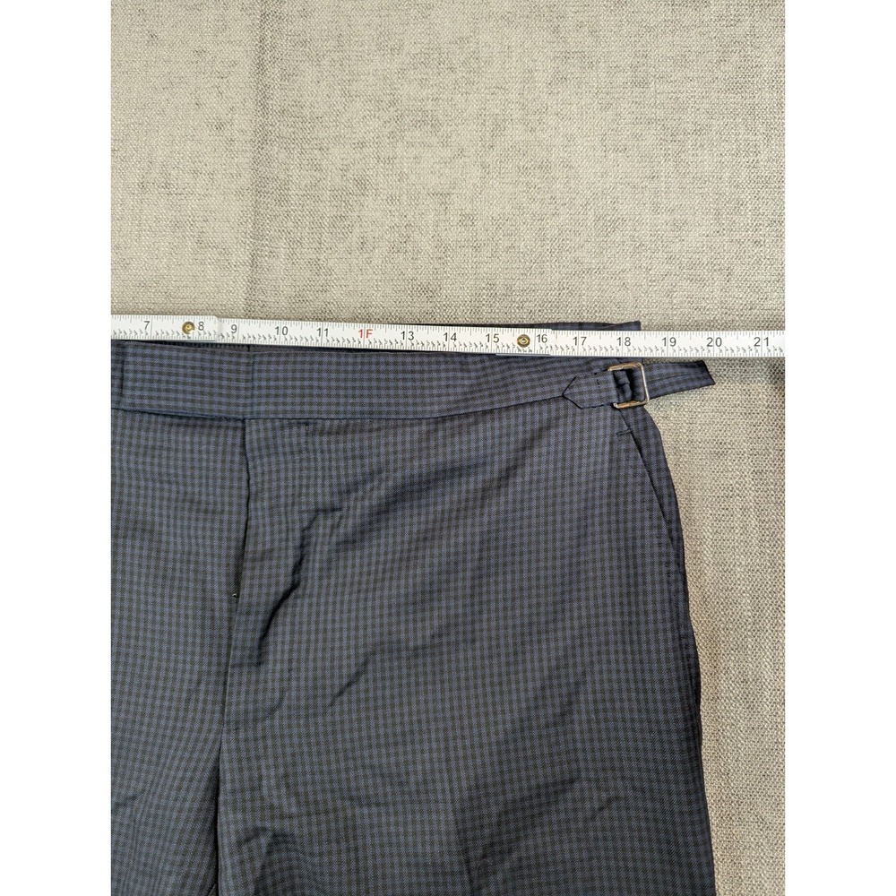 Tom Ford Dress Pants Mens 7-56R (36X29) Check Silk Wool Side Adjusters Trousers - Picture 6 of 13
